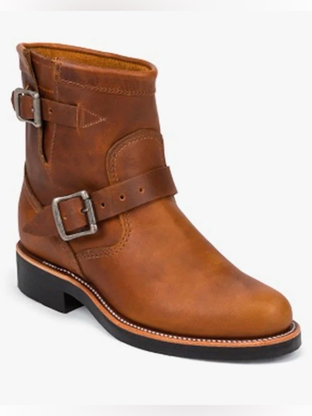 Chippewa Women's Brown Leather Harness Moto Boots